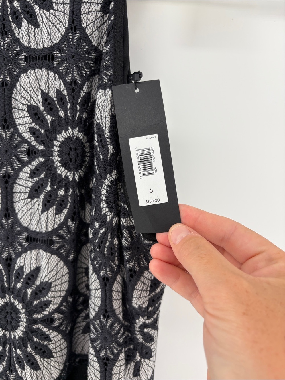 NWT Banana Republic Floral Lace Overlay Halter Maxi Tiered Dress - Black & White - Picture 4 of 11